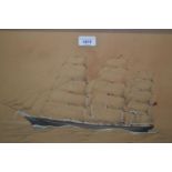 J.E. Cooper, early 20th Century watercolour of the Cutty Sark under sail, signed, 14ins x 20ins