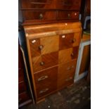 Mid 20th Century chest of four drawers on shaped supports, together with a 20th Century mahogany