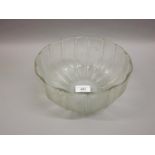 Daum Nancy frosted and ribbed glass fruit bowl
