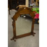 Reproduction oak swing frame toilet mirror
