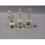Group of four glazed porcelain figures of Edith Cavell, Florence Nightingale, Captain Scott and