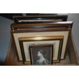 Ten various framed prints, Queen Victoria and family, Queen Charlotte, Queen Caroline etc