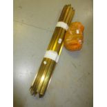 Quantity of brass stair rods with fittings