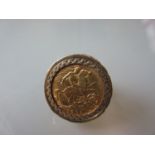 1909 Half sovereign mounted as a ring in 9ct gold