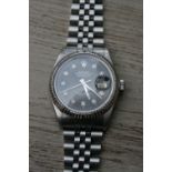 Rolex Oyster Perpetual Datejust Superlative Chronometer gentleman's stainless steel wristwatch