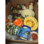 Box containing a large quantity of miscellaneous West Country pottery