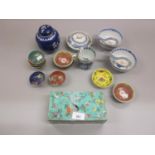 20th Century Canton rectangular box and cover and other miscellaneous oriental porcelain