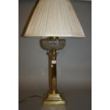 Brass Corinthian column table lamp