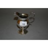 George III London silver pedestal cream jug (marks rubbed )