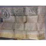 Late George I vellum indenture inscribed 1726