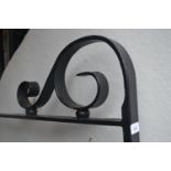 Modern good quality wrought iron heavy double gate with scroll work decoration, 51ins high x