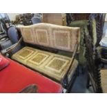 Early 20th Century walnut three seat sofa in late 17th Century style (some damages and repairs)