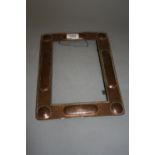 Arts and Crafts beaten and embossed copper rectangular photograph frame