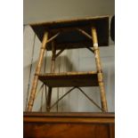 Two late 19th Century rectangular bamboo two tier occasional tables