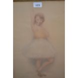 Lucien Boulier signed pastel and pencil, portrait of a Persian dancer, 18ins x 12.5ins