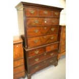 Mahogany tallboy in George III style with three short and three long drawers above two short and two