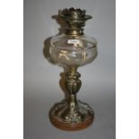Brass and clear glass oil lamp