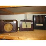 Bush brown Bakelite valve radio, together with a Murphy Bakelite radio and an Ecko Bakelite radio