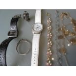 Two ladies designer wristwatches by Bench and Oasis, together with a small quantity of various