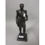19th Century cast iron figure of a French soldier, 10.75ins high
