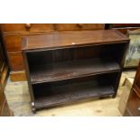 20th Century Chinese padouk wood two shelf open bookcase