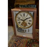 Electric wall clock, signed Drevon, Lyon, the 9in dial with subsidiary seconds and recessed