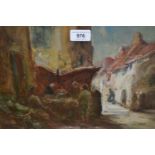 Thomas William Morley, watercolour, Breton street scene, signed, 9.5ins x 13.5ins, gilt framed