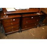 Stag Minstrel mahogany bedroom suite comprising:- two bedside chests, dressing table and stool and