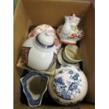 Three items of Masons Ironstone, Toby jug, Doulton dish and sundries