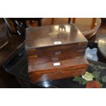 Two 19th Century rosewood fold-over writing boxes (for restoration)