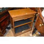 Early 20th Century oak bookcase / filing cabinet with a tambour front below a pull-out slide