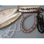 Quantity of various vintage costume necklaces