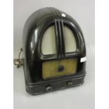 Philco Art Deco brown Bakelite dome top valve radio