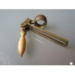 19th Century brass and ivory pocket magnifying glass