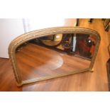 19th Century gilded composition overmantel mirror