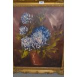 Charles Lefar ?, oil on canvas, still life, 24ins x 20ins, gilt framed