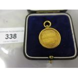 9ct Gold 1937 Central League London combination medal in fitted case
