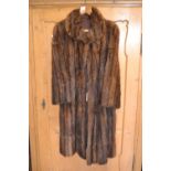 Ladies dark brown three quarter length fur coat