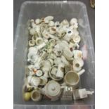 Box containing a large quantity of various crested china