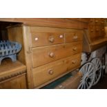 Victorian mahogany straight front chest of two short and two long drawers with knob handles,