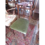 Set of four Edwardian mahogany marquetry inlaid side chairs