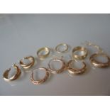 Two 22ct gold wedding bands, 9ct gold wedding band, two pairs of 9ct gold earrings, a pair of