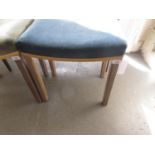 King George VI limed oak Coronation stool with original upholstery