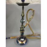 Mid 20th Century middle Eastern glass and metal hookah pipe