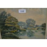 C.R. Roberts, pair of watercolours, river landscapes, dated 1924, in silver gilt frames, 8ins x