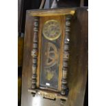 19th Century Continental walnut cased Vienna style wall clock (at fault)