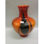 Large Murano style baluster form glass vase, 17ins high