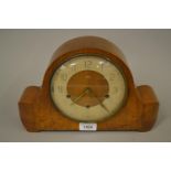 Mid 20th Century Smiths three train walnut mantel clock