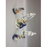 Pair of 19th Century porcelain figures, lady and a gentleman, together with a quantity of other