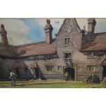 Juliet Pannett, watercolour, Croydon Whitgift alms houses, signed, framed, 15ins x 22ins